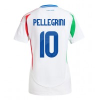 Camisa de Futebol Itália Lorenzo Pellegrini #10 Equipamento Secundário Mulheres Europeu 2024 Manga Curta